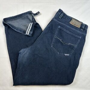 VTG FUBU Jeans Mens 44x32 Blue Wide Leg Relaxed Fit Hip Hop Denim Y2K Leg Buckle